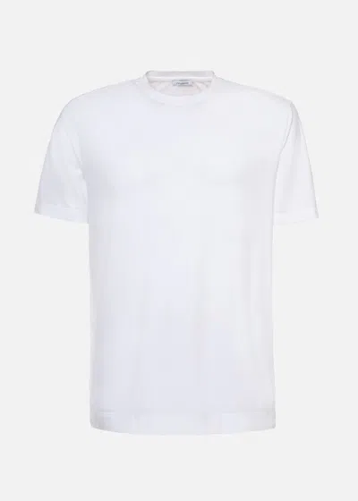 Malo T-shirt Girocollo In Jersey Di Cotone In White