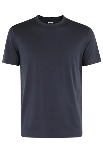 Malo Black Cotton Blend T-shirt In Blue