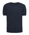 Malo Black Cotton Blend T-shirt In Black