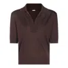 Malo Brown Wool Polo Shirt In Multicolor
