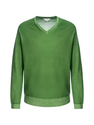 Malo Tavolozza Knitted Sweater In Green