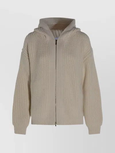 MALO TEXTURED KNIT HOODED CREWNECK SWEATER