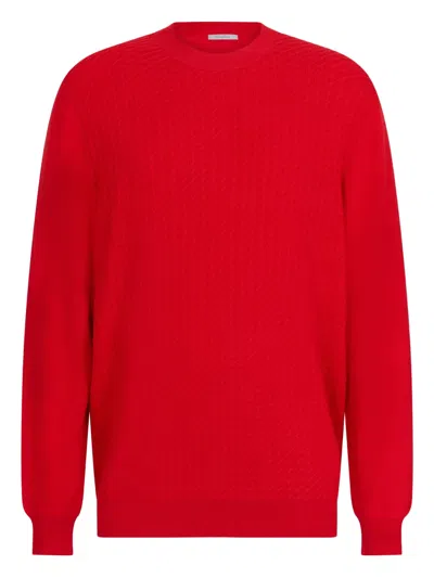 Malo Textured Sweater In Red