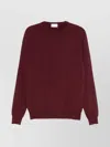 Malo Thin Wool Crew Neck Long Sleeve Sweater In Burgundy