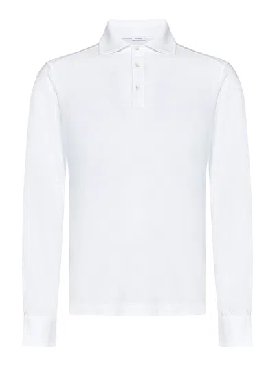 MALO THREE-BUTTON WHITE   LONG-SLEEVED POLO SHIRT