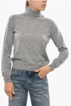 Malo Turtleneck Cashmere Blend Sweater In Gray