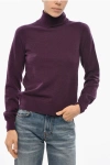 Malo Turtleneck Cashmere Blend Sweater In Purple