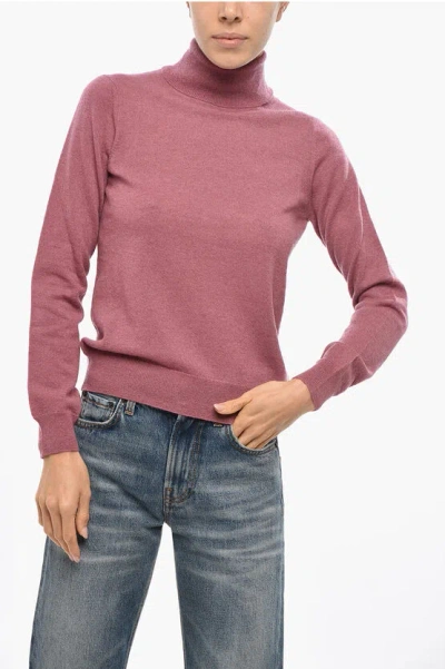 Malo Turtleneck Cashmere Blend Sweater In Purple
