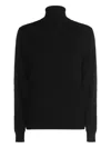 Malo Ribbed Turtleneck Crewneck Knitwear In Black