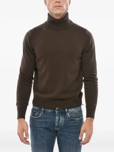 Malo Turtleneck Cashmere Sweater In Brown