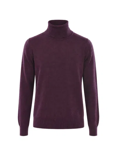 Malo Turtleneck Cashmere Sweater In Burgundy