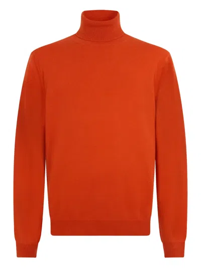 Malo Turtleneck Long-sleeve Sweater In Orange