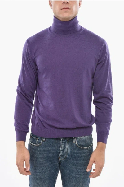 Malo Turtleneck Pure Cashmere Sweater In Purple