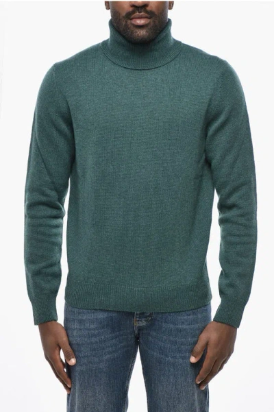 Malo Turtleneck Pure Cashmere Sweater In Blue