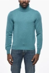 Malo Turtleneck Pure Cashmere Sweater In Blue
