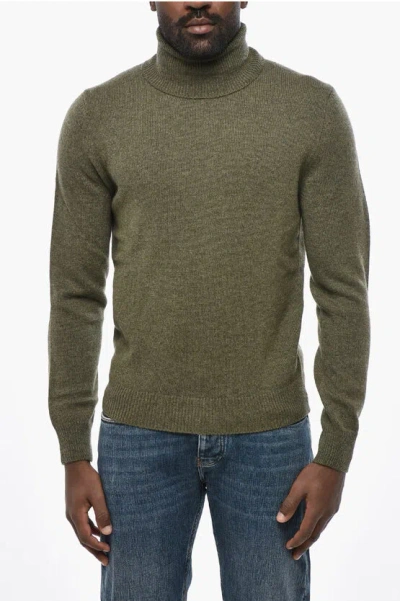 Malo Turtleneck Pure Cashmere Sweater In Green