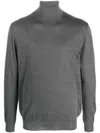 Malo Shaved Cyclist Turtleneck Sweater With Ribbed Finish In Gray