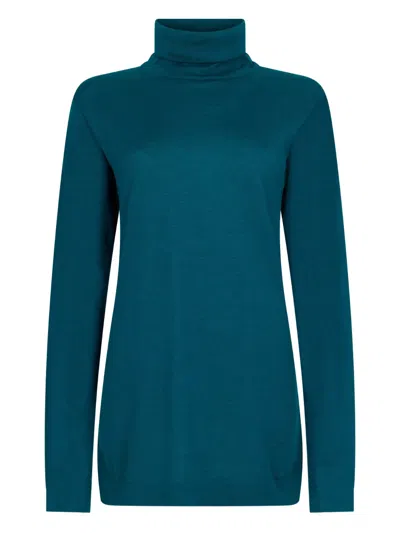 Malo Turtleneck Sweater In Blue
