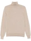 Malo Maglia Collo Alto In Cashmere In Brown
