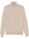 Malo Maglia Collo Alto In Cashmere In Brown