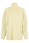 Malo Turtleneck Sweater In A Light Shade Of Yellow With Long Sleeves. In Neutral