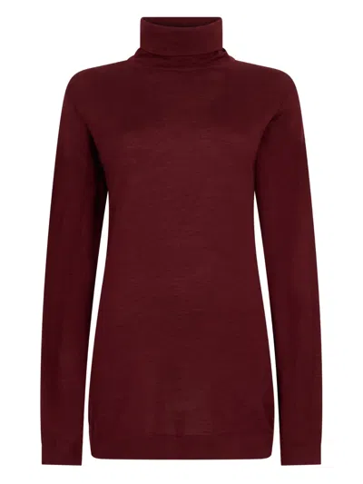 Malo Turtleneck Sweater In Burgundy