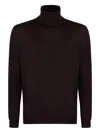 Malo Turtleneck Virgin-wool Sweater In Brown