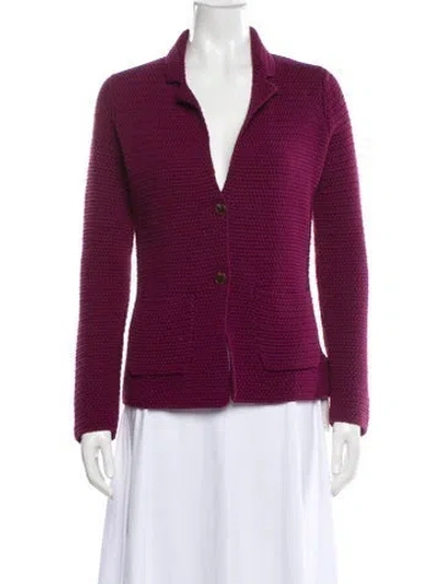 Pre-owned Malo Tweed Pattern Blazer In Burgundy