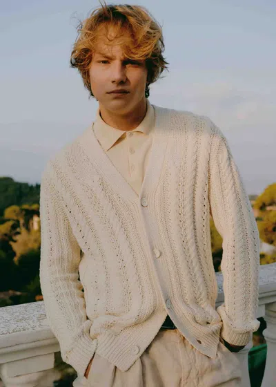 Malo Unisex Cardigan In Cashmere And Cotton In Brown