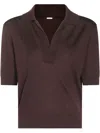 Malo Brown Wool Polo Shirt In Braun