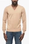 Malo V Neck Pure Cashmere Sweater In Neutral