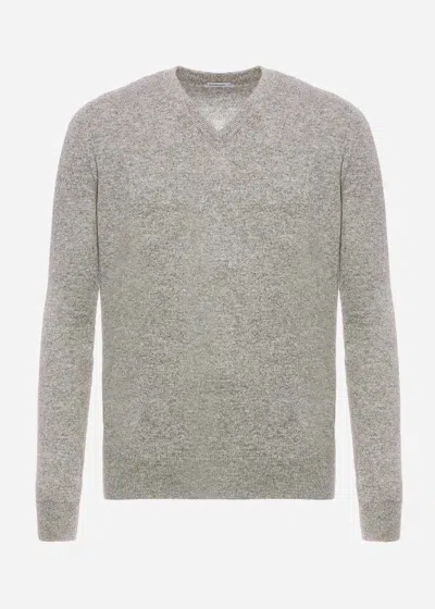 Malo Maglia Scollo V In Cashmere In Gray