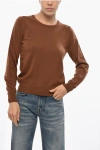 Malo Virgin Wool And Cashmere Crew Neck Sweater In Brown