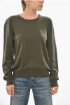 Malo Virgin Wool And Cashmere Crew Neck Sweater In Green