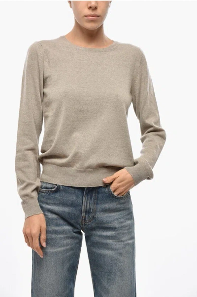 Malo Virgin Wool And Cashmere Crew Neck Sweater In Neutral