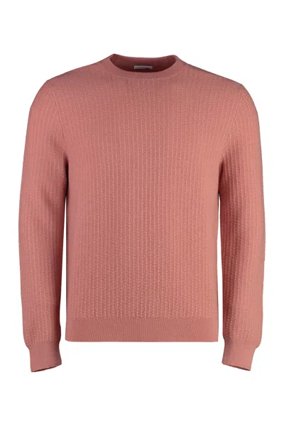 Malo Virgin Wool And Cashmere Pullover In Salmon Pink