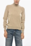 Malo Virgin Wool And Cashmere Turtleneck Sweater In Neutral