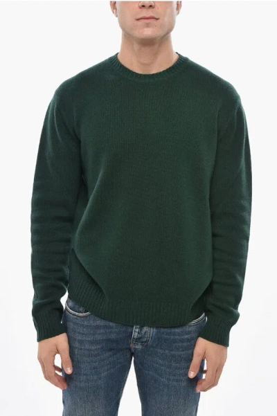 Malo Virgin Wool Crew-neck Sweater In Green