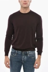 Malo Virgin Wool Crew-neck Sweater In Burgundy
