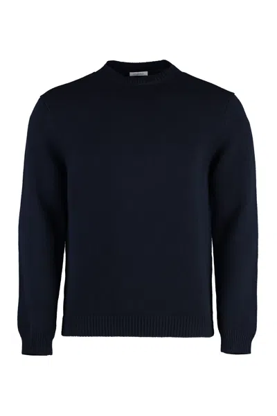 Malo Virgin Wool Crew-neck Sweater In Black