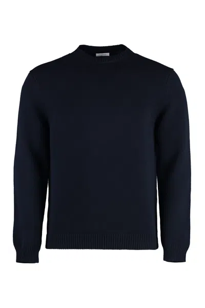 Malo Virgin Wool Crew-neck Sweater In Blue