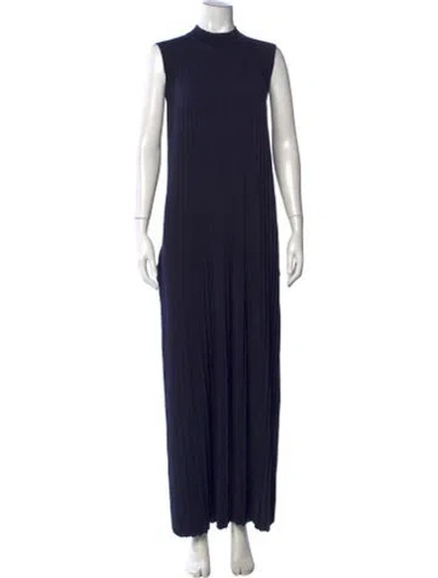 Pre-owned Malo Virgin Wool Long Dress In Blue