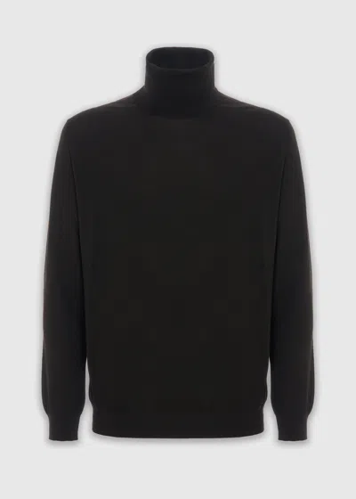 Malo Virgin Wool Turtleneck In Black