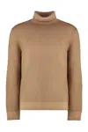Malo Man Turtleneck Camel Size 40 Cashmere In Beige