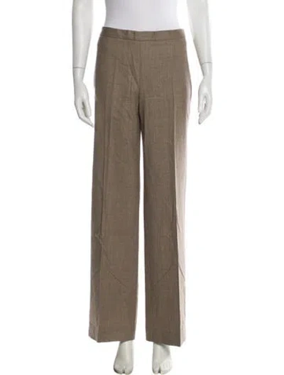 Pre-owned Malo Virgin Wool Wide Leg Pants In Brown
