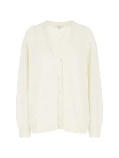 Malo V-neck Cashmere Cardigan In Neutral