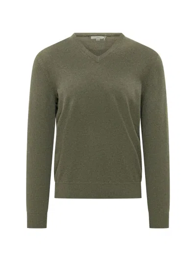 Malo V-neck Cashmere Jumper In Green