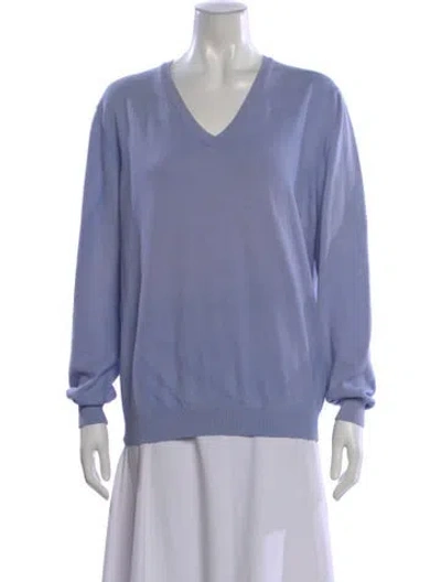 Pre-owned Malo V-neck Long Sleeve Top In Purple