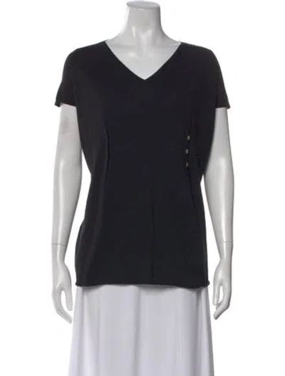 Pre-owned Malo V-neck Short Sleeve T-shirt W/ Tags In Black