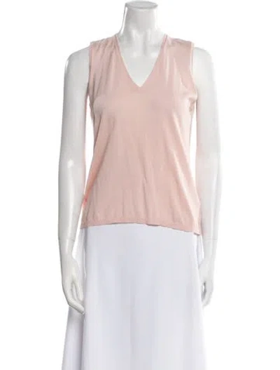 Pre-owned Malo V-neck Sleeveless Top In Pink